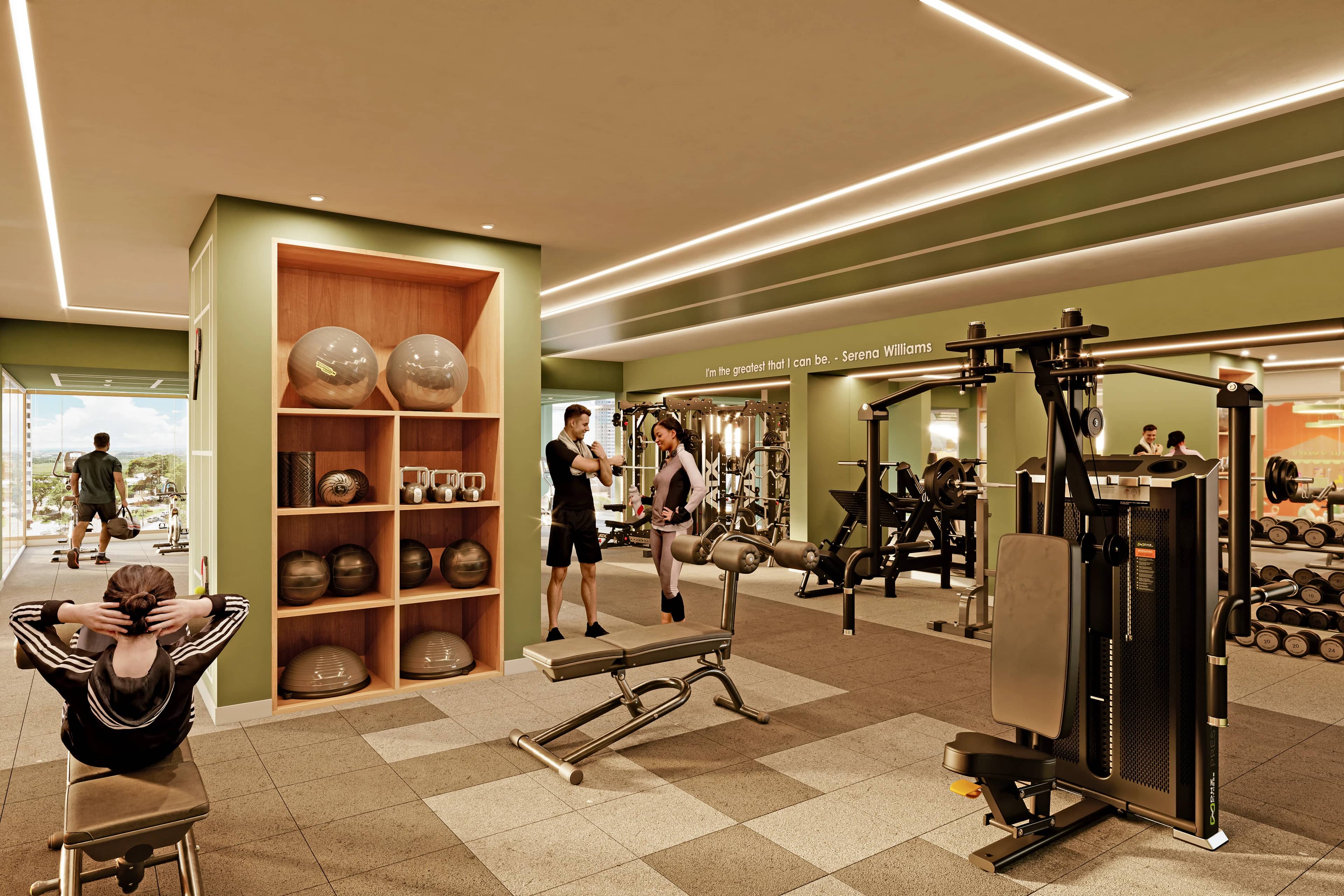 Academia do Serena com aparelhos de musculação